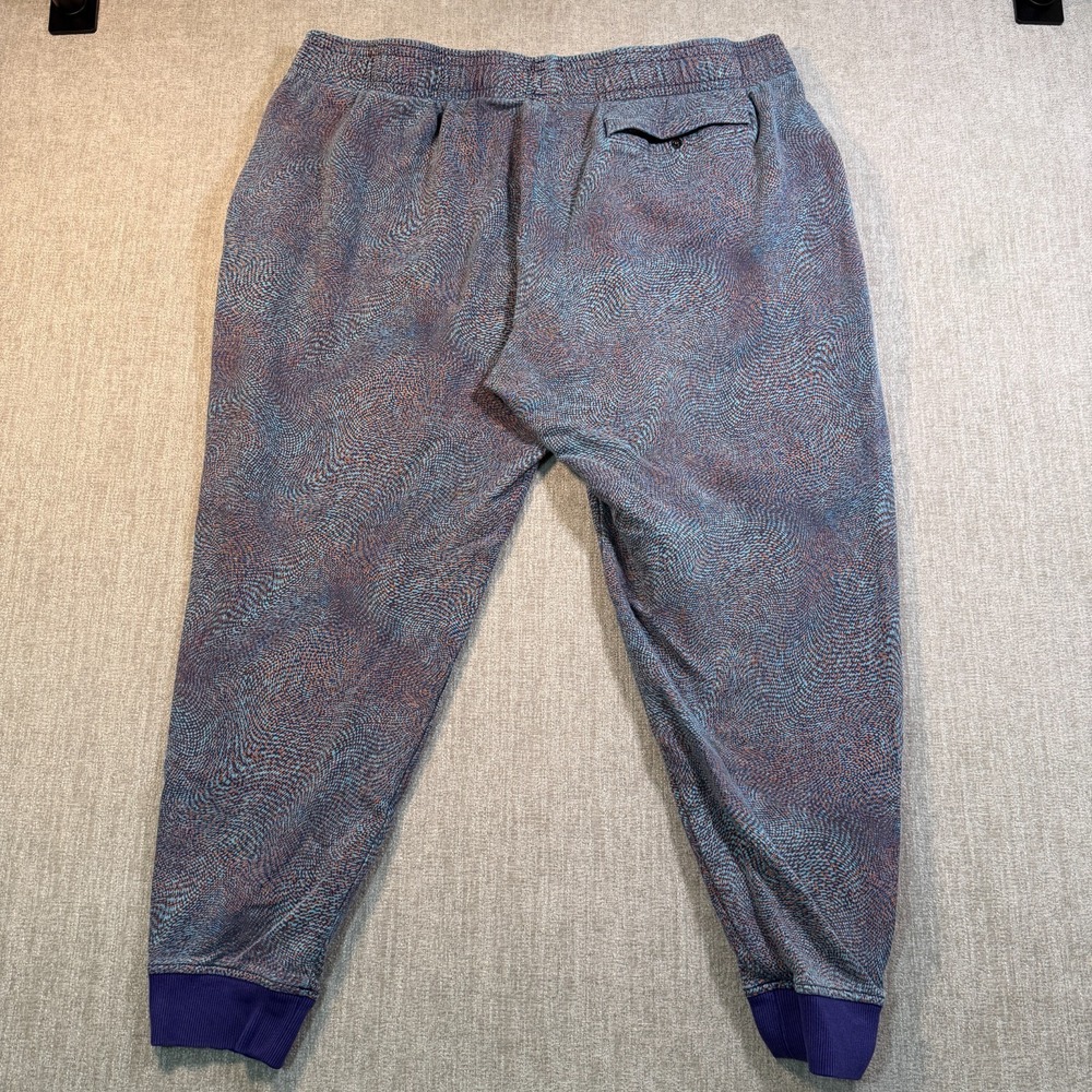 Under Armour Pants Mens 3XL Blue Purple Patterned Fleece Joggers Geometric - Picture 2 of 7